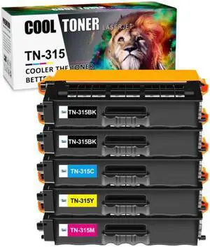 5Pack (1Set+1Extra BK) TN315 Compatible With Brother TN-315 Toner MFC-9970cdw MFC-9560cdw MFC-9460cdn