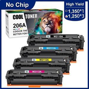 4 W2110A For HP 206A Toner Color LaserJet Pro MFP M255dw M283fdw M283cdw No Chip