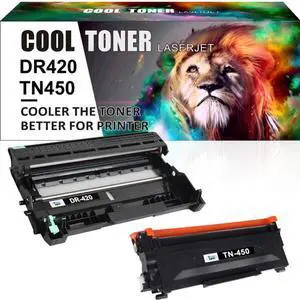 1x TN450 TN-450 Toner + 1x DR420 High Yield Cartridge Compatible for Brother HL-2220