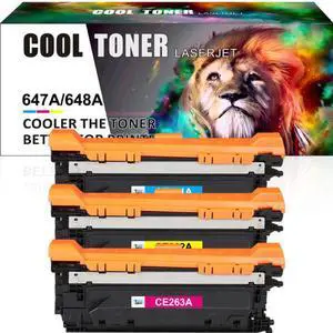 3 Pack CMY 647A CE260A -CE263A Toner Compatible with HP Color LaserJet CP4520 CP4525