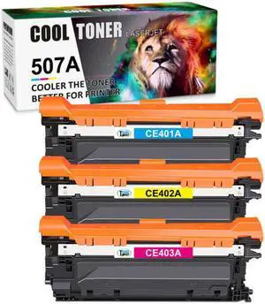3 Pack CMY (1C+1Y+1M)CE400A Toner Cartridge for HP 507A Color LaserJet 500 M551dn MFP M570 M575