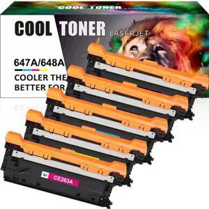 5 Pack 2BK + CMY 647A CE260A -CE263A Toner Compatible with HP Color LaserJet CP4520 CP4525