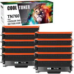 10PK TN760 Toner Compatible For Brother DCP-L2550DW HL-L2395DW L2390DW