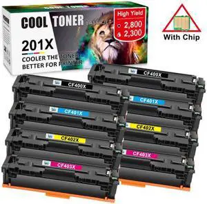 8x (2B+2C+2M+2Y) Toner CF400X Compatible With HP 201X LaserJet Pro M252dw MFP M277dw M277n