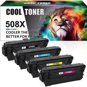 4PK (KCMY) Toner CF360X Compatible with HP 508X LaserJet Enterprise M553n dn M577 M552d
