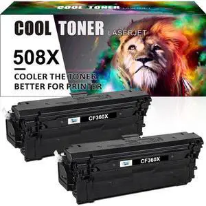 2PK Black Toner CF360X Compatible with HP 508X LaserJet Enterprise M553n dn M577 M552d