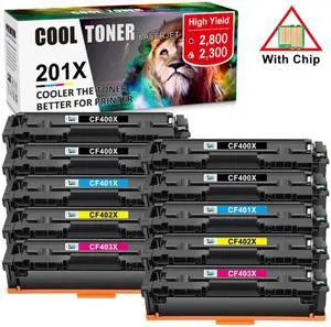 10x (4B+1C+1M+1Y) Toner CF400X Compatible With HP 201X LaserJet Pro M252dw MFP M277dw M277n