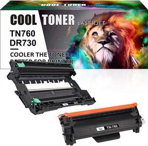 1x TN760 Toner 1x DR730 Cartridge Compatible With Brother HL-L2350DW MFC-L2710DW