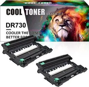 2 Pack DR730 Drum Toner Cartridge Compatible With Brother HL-L2350DW MFC-L2710DW