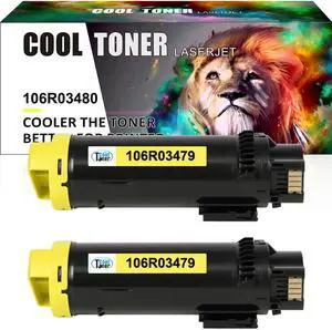 2PK Yellow Color Toner Cartridge for Xerox Phaser 6510 WorkCentre 6515 dn dni n 106R03480