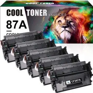 5 Pack Toner Compatible for HP 87A CF287A LaserJet M501dn M506dn MFP M527dn M527c M527z