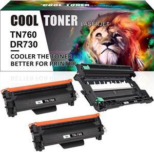 2x TN760 Toner 1x DR730 Cartridge Compatible With Brother HL-L2350DW MFC-L2710DW