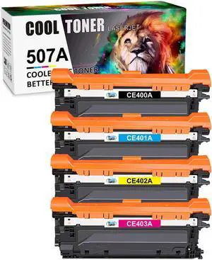 4PK (1B+1C+1M+1Y) CE400A Toner Cartridge for HP 507A Color LaserJet 500 M551n M570dn M575F