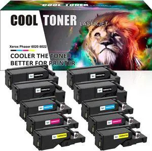 10PK (4BK+2*CMY) Toner Compatible For Xerox WorkCentre 6027 6025 Phaser 6022 6020 106R02759