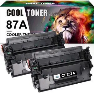2 Pack Toner Compatible for HP 87A CF287A LaserJet M501dn M506dn MFP M527dn M527c M527z