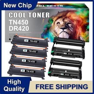 4* TN450 Toner 2* DR420 Compatible with Brother HL-2270DW DCP-7065 MFC-7360N