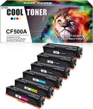 6PK (3BK+CMY) Toner Compatible With HP CF500A 202A Ink LaserJet M281fdw M281cdw MFP M254dw