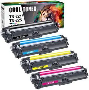4PK TN221 TN225 Toner(1K+1C+1Y+1M)Compatible With Brother MFC-9340CDW MFC-9130CW