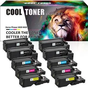 10PK(4BK+2*CMY)Toner Cartridge Compatible for Xerox WorkCentre 6027 6025 Phaser 6022 6020