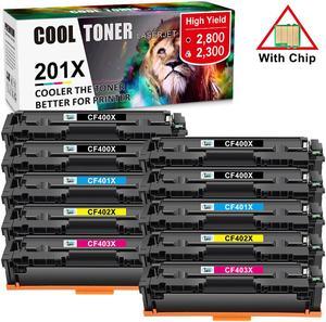 4 Toner (1B+1C+1Y+1M) Compatible with HP 201X CF400X Color LaserJet Pro MFP M277dw M252dw
