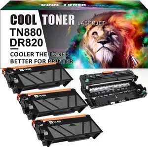 3*TN880 Toner 1*DR820 Drum Compatible With Brother HL-L6200DW L6250DW DCP-L6600DW