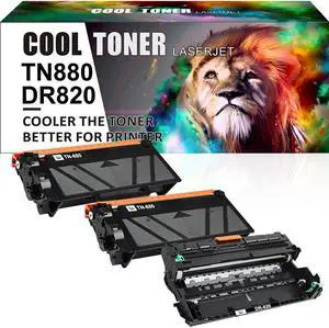 2*TN880 Toner 1*DR820 Drum Compatible With Brother HL-L6200DW L6250DW DCP-L6600DW