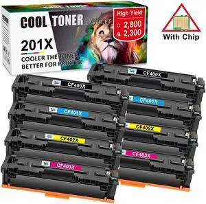8x Toner (2B+2C+2Y+2M) Compatible with HP 201X CF400X Color LaserJet Pro MFP M277dw M252dw