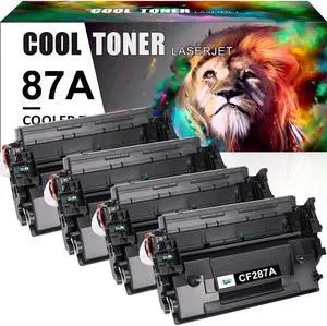 4Pack Toner Compatible with HP 87A CF287A Toner LaserJet Enterprise Pro M506dn M501dn