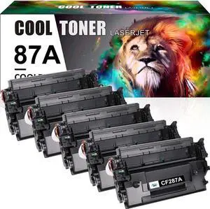 5Pack Toner Compatible with HP 87A CF287A Toner LaserJet Enterprise Pro M506dn M501dn