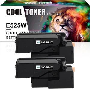 2PK Black Toner 593-BBJX Cartridge Compatible With Dell Color Laser E525W 525W Printer