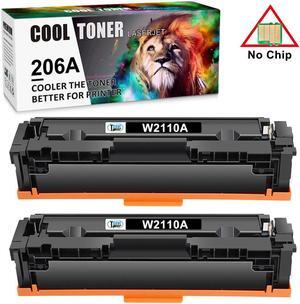 2PK Toner Cartridge For HP 206A W2110A LaserJet Pro M255dw MFP M283fdw No Chip