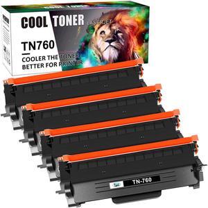 4PK TN760 TN-760 Toner Compatible With Brother HL-L2370DW HL-L2350DW MFC-L2710DW