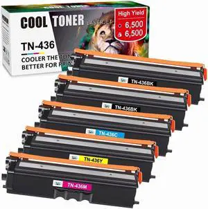 5 PACK TONER TN436 Compatible With Brother L8900CDW L8610CDW L9570CDW L8260CDW