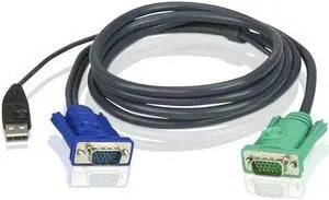 ATEN 6' USB KVM Cable SPHD15 to VGA & USB A 2L5202U