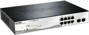 D-Link DGS-1210-10P 10-Port Gigabit Smart+ Switch w/ Fibre Uplinks & 8 PoE Ports