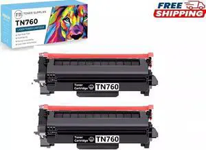 2PK TN760 Toner Cartridge For Brother MFC-L2710DW HL-L2395DW DCP-L2550DW Toner