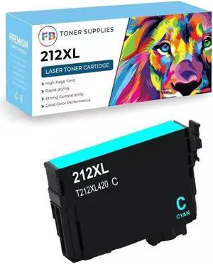 Replacement Ink Cartridges For Epson 212XL Workforce XP4100 WF-2850 Printer Cyan