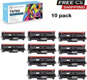 10 Pk TN760 Toner Cartridge for Brother MFC-L2710DW MFC-2750DW DCP-L2550DW