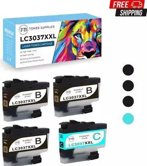 Ink Cartridge for Brother 1 set (3B+1Cyan) LC3037 LC-3037XXL for MFC-J5845DW