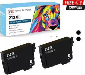 2x Black 212XL T212 Ink Cartridges for Epson Workforce WF-2830 WF-2850 XP-4100 X