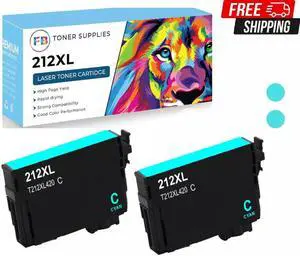 2x Cyan 212XL T212 Ink Cartridges for Epson Workforce WF-2830 WF-2850 XP-4100 XP