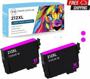 2x Magenta 212XL T212 Ink Cartridges for Epson Workforce WF-2830 WF-2850 XP-4100