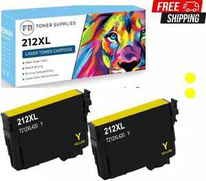2x Yellow 212XL T212 Ink Cartridges for Epson Workforce WF-2830 WF-2850 XP-4100