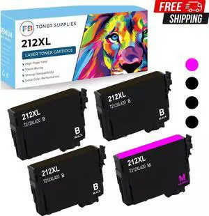 212XL T212 Ink Cartridges 1 Set(3B+1M) for Epson Workforce WF-2830 WF-2850 XP-41
