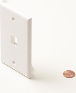 Steren 310-201WH Standard Keystone 1-Port Wall Plate, White