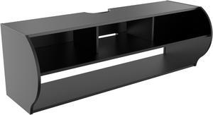 Emerald's Wall Mounted TV Stands Living Room Furniture W/ Shelves (Black)