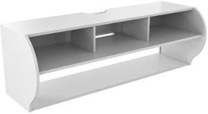 Emerald's Wall Mounted TV Stands Living Room Furniture W/ Shelves (White)