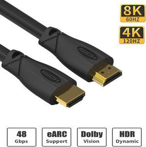 ESTONE 8K HDMI 2.1 Cable, 8K HDMI Ultra High Speed 48Gbps Resolution 8K@60Hz (4K@120Hz) with HDR Support - Backwards Compatible with for Apple TV and Apple TV 4K Xbox PS4 - 3.3Feet/1Meter