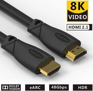 ESTONE Ultra 8K High Speed HDMI Cable - 4.9Feet/1.5Meter - Black, 48Gbps, 8K, Dynamic HDR, eARC - Compatible with Apple TV, Samsung QLED TV,