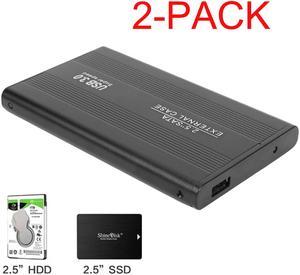 ESTONE USB 3.0 to SSD / 2.5-Inch SATA External Shockproof Aluminum Hard Drive Enclosure [Support 3TB ] , 2-Pack
